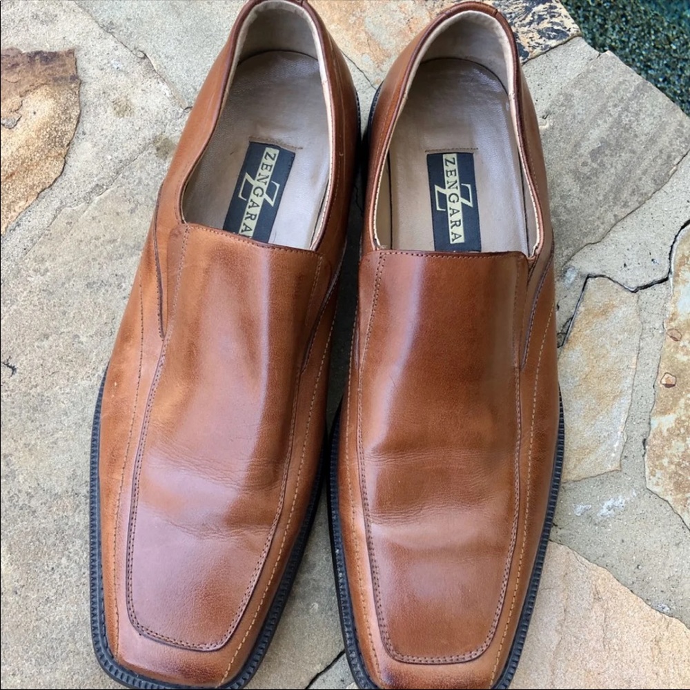 Zengara Mens Brown Leather Loafers